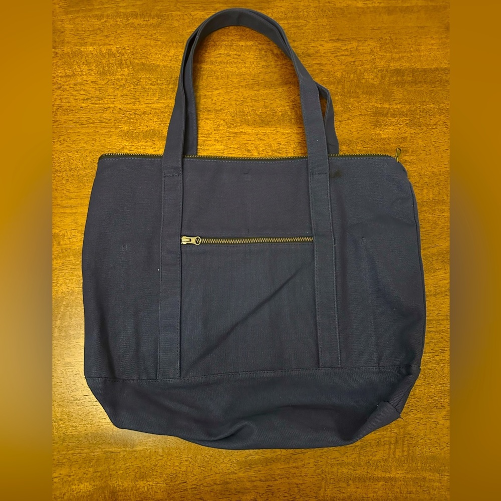 Blue Bodega navy blue canvas bag